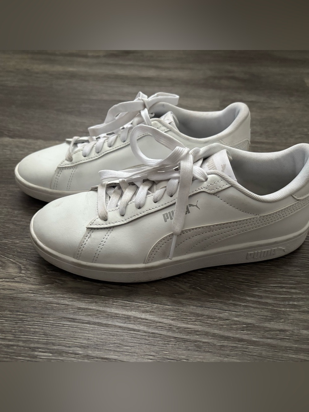 Puma White Low-Top Lace-Up Sneakers